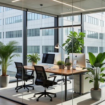 JJ拉門頭份玻璃隔間搭配百葉設計，隱私與採光兼顧